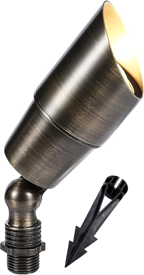 LED Spot Lights Outdoor Landscape Lighting 107 - Solid Brass Spotlight LED Yard Lights Security Landscape for Beautiful Bright Long Lasting Home Garden Patio Pool Area Deck Lighting (No Bulb)
