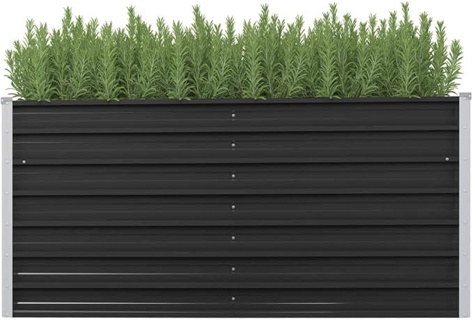 Garden Raised Bed Anthracite 63x15.7x30.3 Galvanized Steel