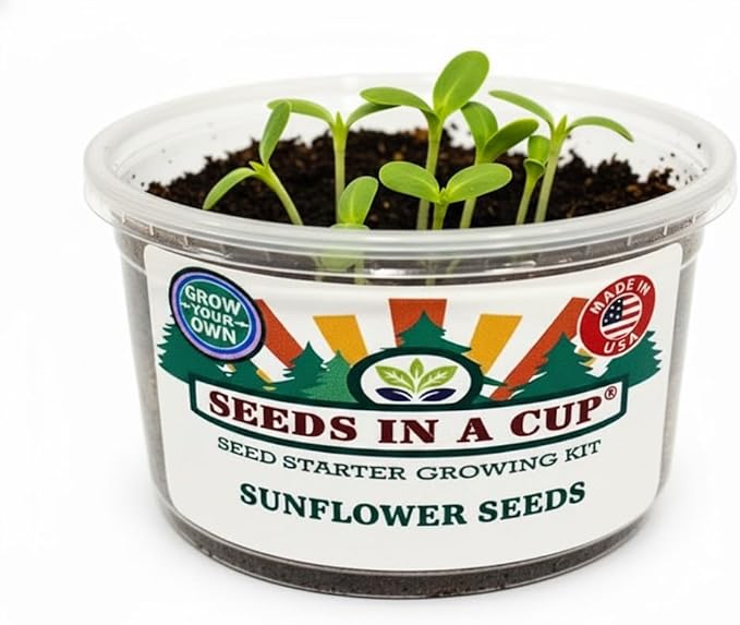 Kids Discovery Garden Kit Complete Indoor/Outdoor Growing Set Premium Soil 4 Seed VarietiesEducational for Ages 8+ Made in USA Great Gift for Holiday Gift Idea