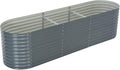 Garden Raised Bed Planter Raised Beds Raised Planter Box Planters for Outdoor Plants Garden Beds 126x31.5x31.9 Galvanized Steel Gray