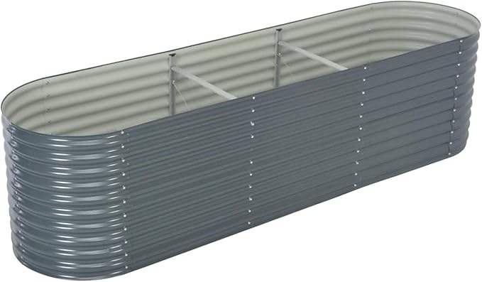 Garden Raised Bed Planter Raised Beds Raised Planter Box Planters for Outdoor Plants Garden Beds 126x31.5x31.9 Galvanized Steel Gray