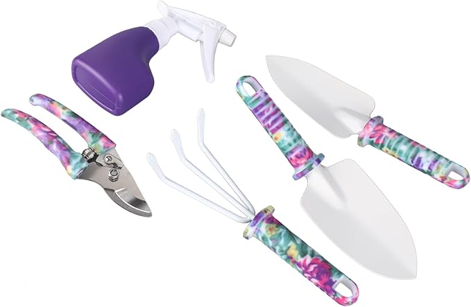 Garden Tool Set Iron and Plastic 5 Piece for Outdoor and Indoor Activities