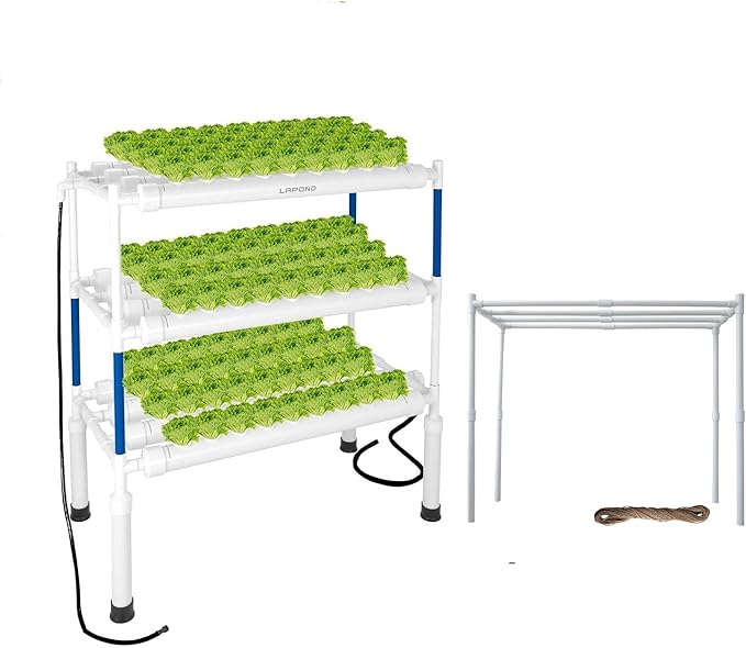 Upgraded Hydroponics Growing System Kit 108 Plant Sites with Plant Climbing Frame