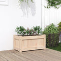 Solid Pine Garden Planter Natural Color Wood Galvanized Welded Grid for Landscape Fencing and Retaining Walls Raised Garden Bed 23.6x23.6x12.2 inch