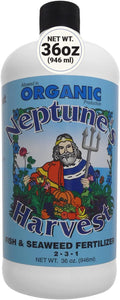 Neptune's Harvest Fish &amp Seaweed Liquid Fertilizer (2-3-1) - 36oz Bottle - Plant Food for Garden - Indoor &amp Outdoor Organic Plant Fertilizer for Vegetables Flowers Fruit Trees &amp Lawns