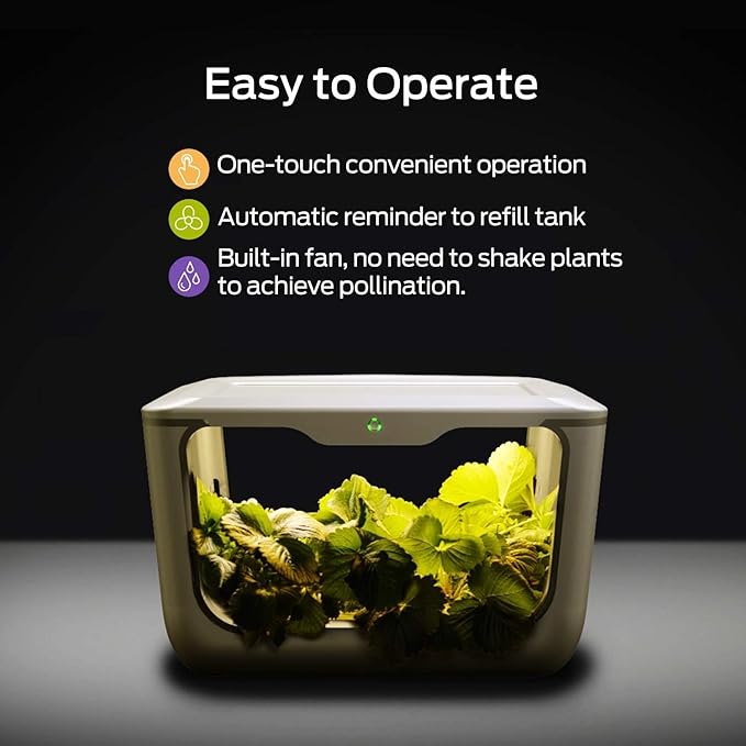 Home Grow Box Indoor Herb Garden Growing Kit with Hydroponics System 45W Grow Light 8L Water Tank and Remote Monitoring