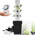 Hydroponic Tower for Garden Pot of 12/16/20/24 Holes Hydroponic Culture Moisturizing Pump + Timer + Adapter for Herbal Network Pots