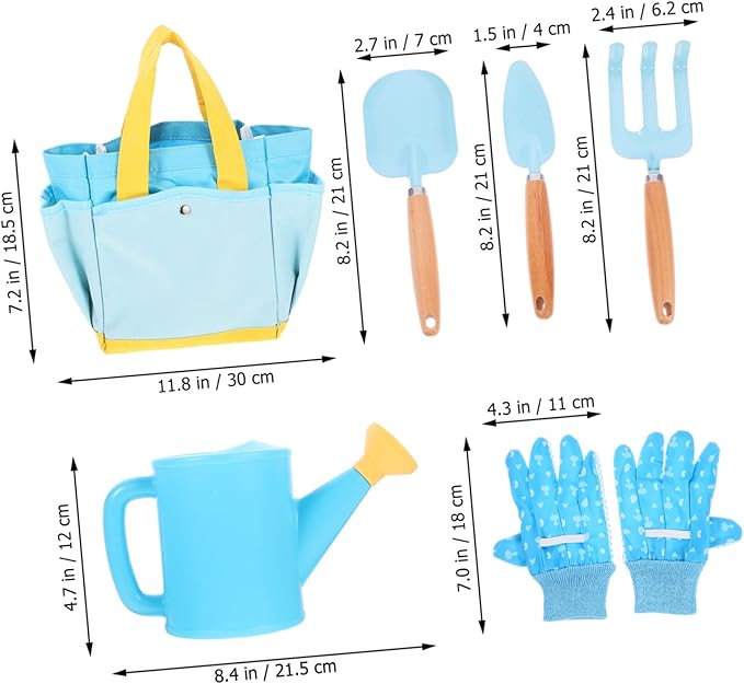 TOYANDONA 1set Boy Girl Gardening Tool Set Lightweight Planting Tools Shovel Rake and Storage Bag for Boy Girl for and Skill Development