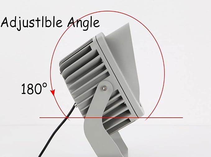 Kiven IP65 Waterproof LED Landscape Uplight Grey Decorative Spotlight Lamp with Plug-in Cord and Timer for Indoor Outdoor Yard Step Statue(10W Warm White)