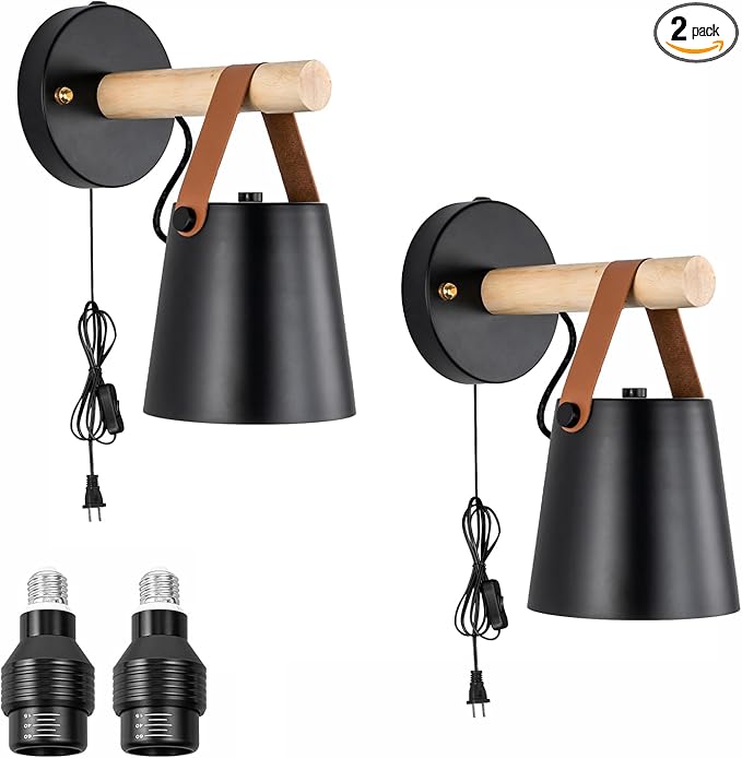 2-Pack Hook Type Wall Mounted Plant Light for Indoor Growing Full Spectrum 4500K 10W Adjusted Angle &amp Light Beam Range 15°-60° Modern Black Wall Lamps for Plants Flowers