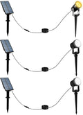 T-SUNUS 3 Pack Solar Landscape Spotlights White &amp Warm White Solar Garden Spot Lights IP65 Waterproof 9.8ft Cable 2000mAh Separated Solar Panel Auto On/Off for Garden Driveway Pathway Pool