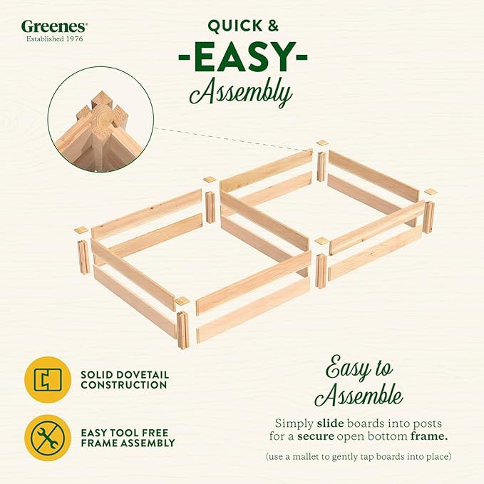 Greenes Fence Premium Cedar Raised Garden Bed 36 x 72 x 11 (3/4 Thick) - Made in USA with North American Cedar