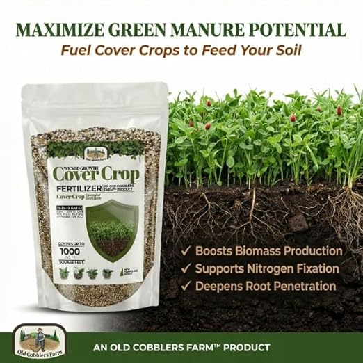 Old Cobblers Farm™ Wicked Growth Cover Crops Fertilizer – Enhances Soil Quality and Supports a Healthy Soil Balance for Thriving Growth Between Plantings (5 lbs | 10 lbs | 15 lbs | 20 lbs) (20 lbs)