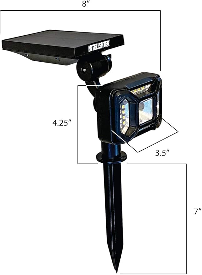 Outdoor Solar Powered Lights for Yard - Outdoor Adjustable Waterproof Landscape Uplighting for Flag Tree Plant Statue Installs on Ground or Wall 2-Modes of Lightning 2-Pack