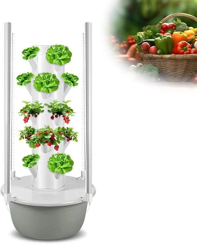 Herb Tower Hydroponic Green Kit Hydroponics Systems - Indoor and Outdoor Hydroponics Growing System for Indoor Garden - Grow Herbs Fruits &amp Vegetables C(36Pots)