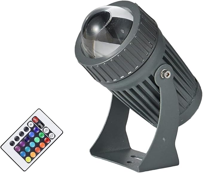 LED Beam Spotlight - LED Beam Wall Washer Long Throw Spotlights Narrow Beam for Building Exterior Wall Lighting Weddings Parties Exterior Wall Wash Lights(RGB+Remote10w(111-240v))