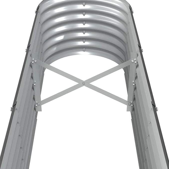 Garden Raised Bed Planter – Galvanized Steel 332 x 40 x 36 cm Anthracite Oval Shape Open Base for Drainage Easy Assembly