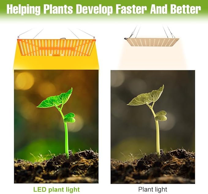 2Pack 400W Plant Growing Lights AC100-277V Sunlight Hydroponic Seeds Fill Lamp UV/IR Greenhouse Tent Succulent Flowers Fruits Potting Cactus Vegetable Planting Lighting with Hook Hanging US Plug