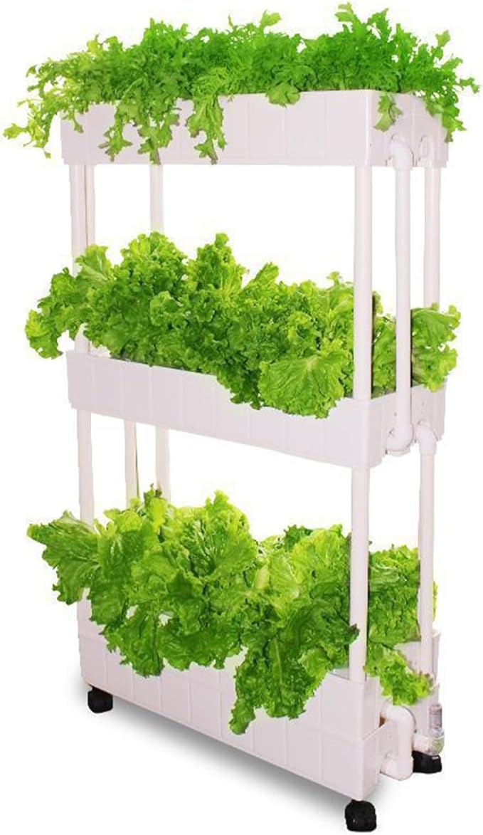 Triple-Layer Large Capacity Hydrophonic Planter Grower Hydroponic Growing System Kits Built-in Circulating Water Pump Soilless Cultivation for Fruits Herb