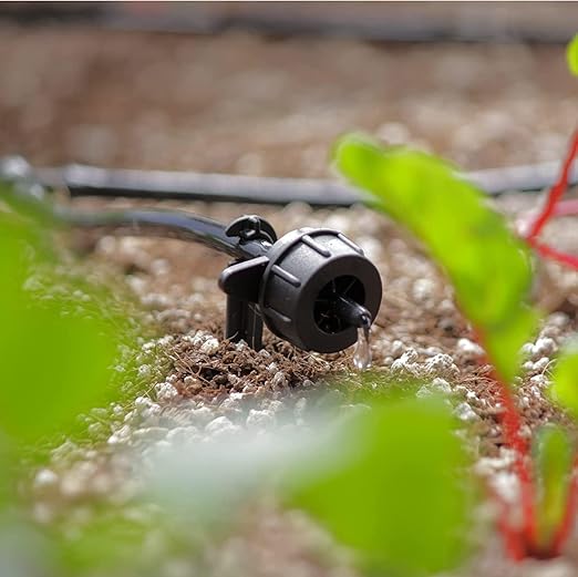 AEO Solar-Powered Automatic Watering Drip Irrigation System 50 Drippers 155 ft for Balcony Greenhouse Raised Garden Bed