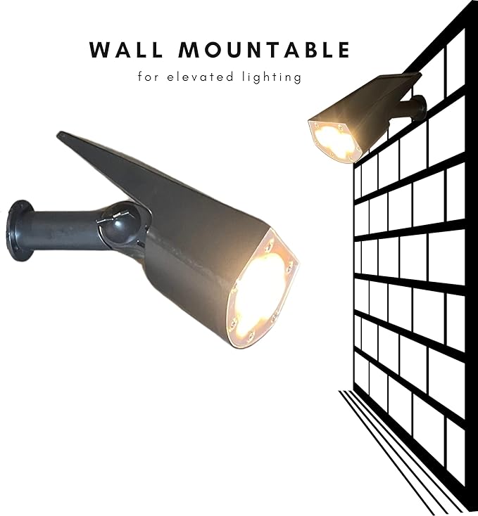Solar Outdoor Lights 4-Pack Super Bright LED Spotlights Waterproof Garden Path Lights Yard &amp Landscape Lighting Auto On/Off Black