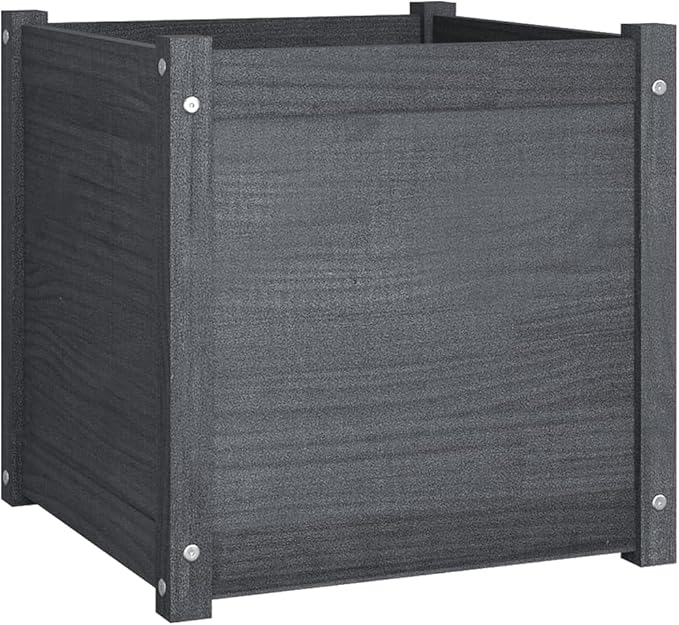 Garden Planter Raised Garden Bed Planter Boxes Outdoor Suitable for Flowers Restaurants Backyard Patios Gray 19.7x19.7x19.7 Solid Wood Pine