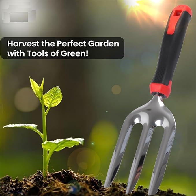 5 Pcs Stainless Steel Garden Tools Set (2 Pcs Hand Transplant Shovel Rake CultivatorShovel and Hand Weeder) Terrace Balcony Gardening Accessories Kit for Home Garden Farming