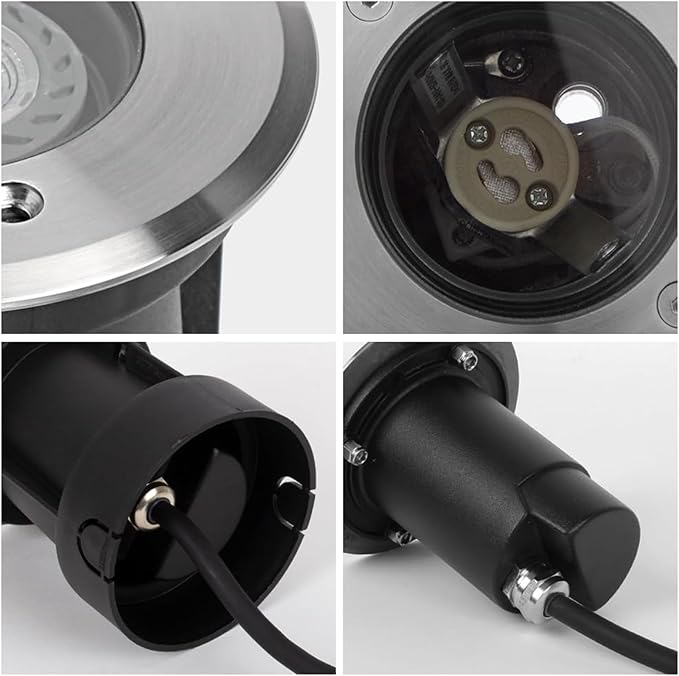 Ground LED Landscape Lights - Ground GU10 5W Garden Light - IP67 Waterproof Outdoor Underground Round Walk Over Lighting Outdoor Recessed Spot Light for Pathway Patio(White)