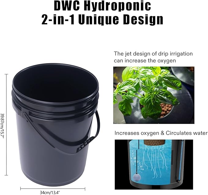 Hydroponics Growing System 5-Gallon Deep Water Culture Multi Barrel Hydroponic Machine Drip Irrigation System for Vegetables