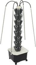 Hydroponics Growing Tower w/LED Light8 Tiers 40-Hole Vertical Planter TowerSmart Garden Growing System Kit for Fruits Vegetables Herbs (Grey)
