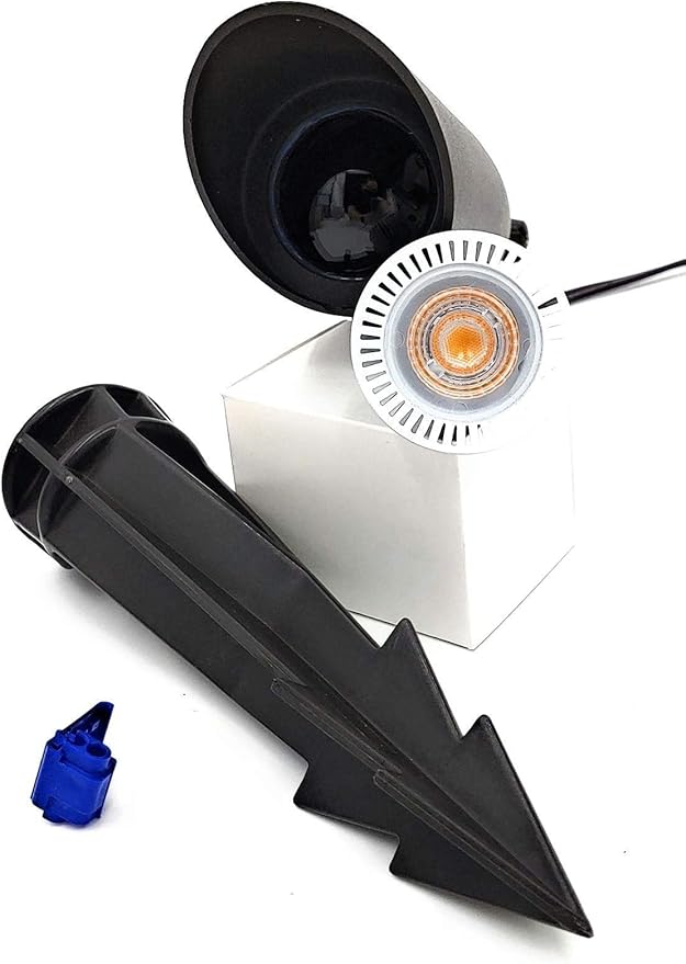 6 Pack Bronze Cast Aluminum Directional Lighting – Spotlight Directional Landscape Light Increase Home Security 12V AC/DC with Bronze Finish Light with ABS Ground Stake -1/2