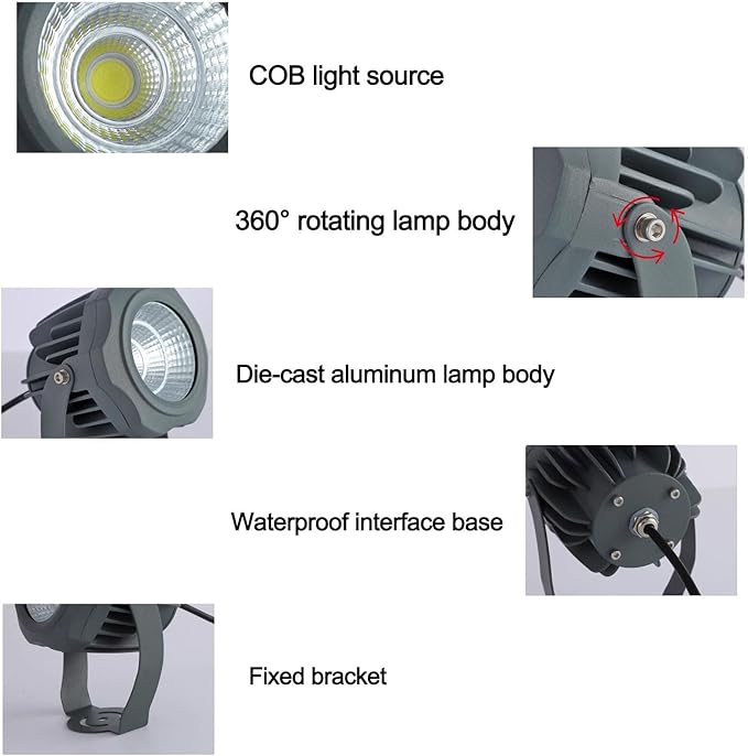 Outdoor Landscape Spotlights Spotlight Led Beam Light - Led Spot Lights AC 220V LED Outdoor Waterproof Spotlight Cob Landscape Spotlight 360° Rotating Lamp Body Ground