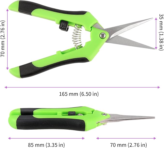 JEUIHAU 12 Pack 6.5 InchesPruning Shears Trimming Scissors Gardening Hand Pruning Shears with Straight Tip Stainless Steel Blades Micro Tip Pruning Snips for Trimming Garden Herb Plant Flower Green