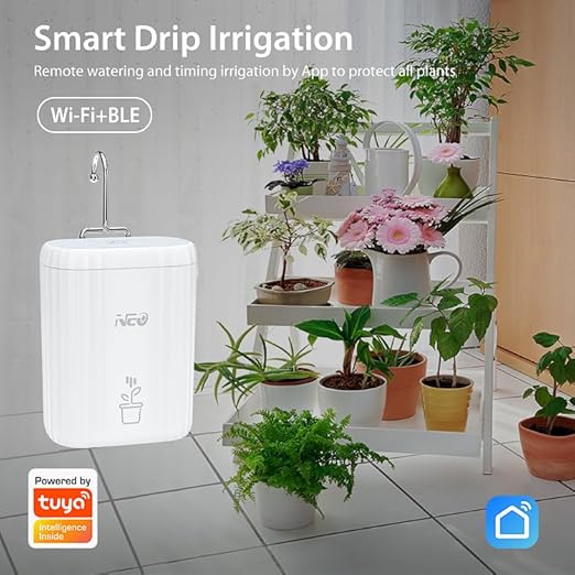 Indoor/Outdoor Automatic Plant Watering System - GreenVation 2.4GHz WiFi Sprinkler Timer Self-Watering Device a Smart Automatic Drip Irrigation Kit Suitable for Potted Plants