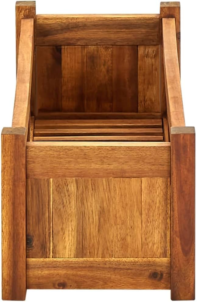 Wooden plantersPlanting Box RacksGardening Decorationsfor BackyardPatio and BalconyGarden Raised Bed Acacia Wood 29.9x10.9x9.8