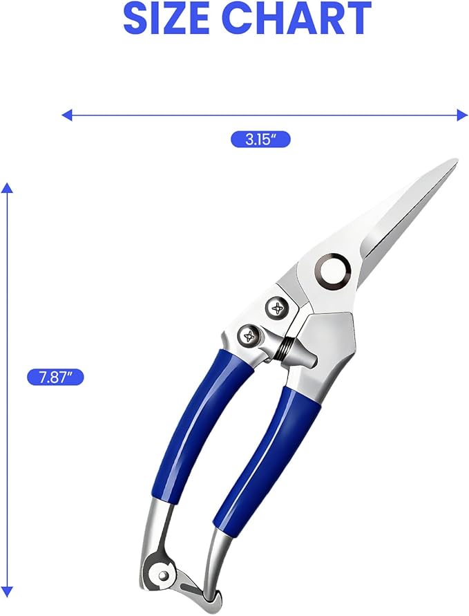2-Pack Zinc Alloy Pruning Shears Set for Gardening | R3120 Curved &amp R3121 Straight Garden Shears 8x20cm | Professional Gardening Tools with Bypass Blades for Plants Flowers &amp Branches