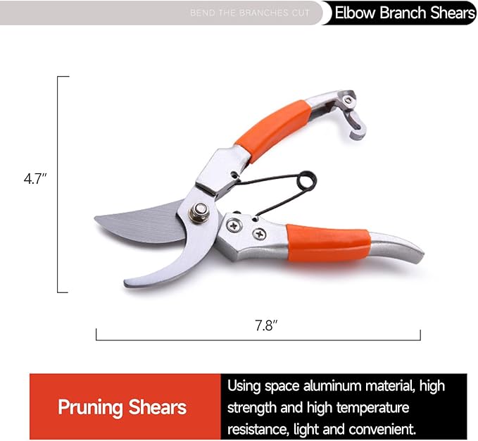 10-Piece Garden Tool Set with Durable Shovel Pruning Shears Folding Saw Rake Sprayer Gloves &amp Carrying Bag – Heavy Duty Aluminum Alloy Gardening Kit for Planting Trimming Watering &amp Yard