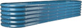 Land Guard 8×2×1.5ft Galvanized Raised Garden Bed Kit Raised Garden Boxes Outdoor Oval Metal Raised Garden Beds for Vegetables Blue