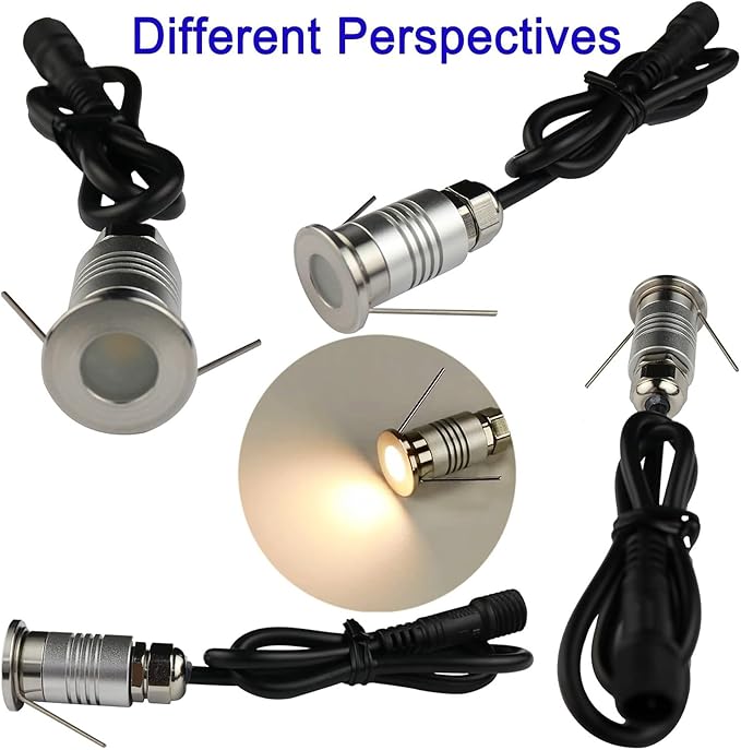 1/10PCS LED Mini In-Ground Well Light - Spotlight Led Beam Light IP67 Waterproof Recessed Outdoor Landscape Lighting 1W 12V DC 120° LED Beam Angle Spotlight(White 4000K1PCS-(DC-12V))