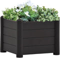 Garden Raised Bed PP Anthracite 16.9x16.9x13.8Raised Garden BedOutdoor Planters for Flower Herb Garden