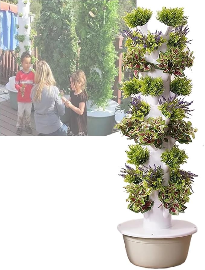 Tower Garden Hydroponics Growing SystemHydroponics Growing Tower20-36-Plant Sites Vertical Garden Planter with Hydrating Pump Adapter TimerPlanting Cotton9th Floor