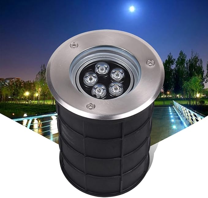 Adjustable Angle LED Underground Spotlight - IP65 Waterproof Landscape Light for Garden Driveway &amp Deck - 12W Warm Yellow Light (AC85-265V)