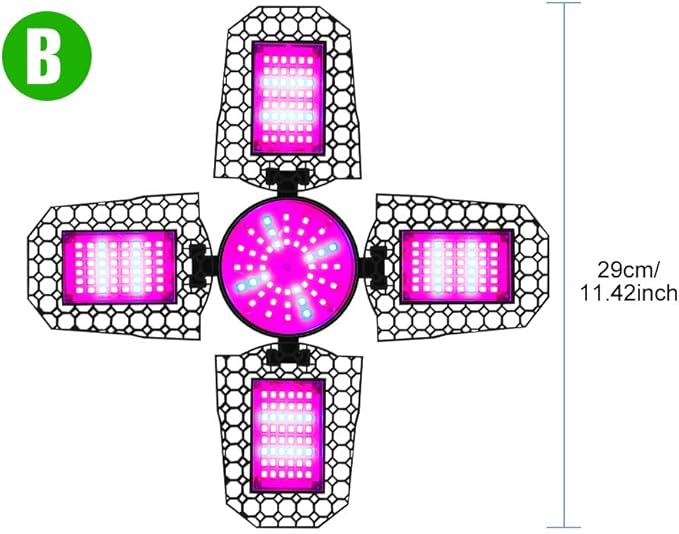 300W LED Plant Grow Light 210 LEDs Foldable Deformable Panels Lights E26/E27 Base Red Blue Replacement for Indoor Vegetables Hydroponics Greenhouse Tent Lamps for Fruits Flowers Succulents Cactus