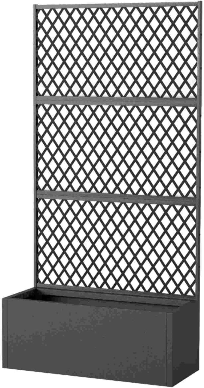 Privacy Planter Screen Metal Raised Garden Bed That Hides &amp Beautifies - Dual-Purpose Outdoor Divider for Patio Poolside or Yard Grows Vines for Natural Privacy &amp Greenery