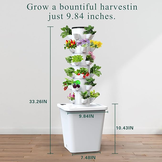 Hydroponics Growing 30 Pods Smart Garden Planter Hydroponics Tower Indoor Garden Hydroponic Growing Kits with Hydrating Pump Adapter Ne