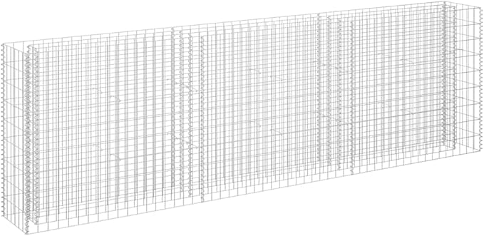 YAFF Galvanized Steel Gabion Raised Bed Silver Rectangular Metal Raised Garden Bed for Outdoor Garden and Terrace Large 106.3 x 106.3 x 35.4
