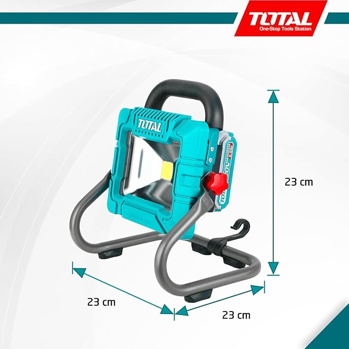 TOTAL - Battery LED Spotlight | 63 x 23 x 3 cm | Blue | 900-1800 Lumens | Rechargeable LED Spotlight for Outdoor Lighting