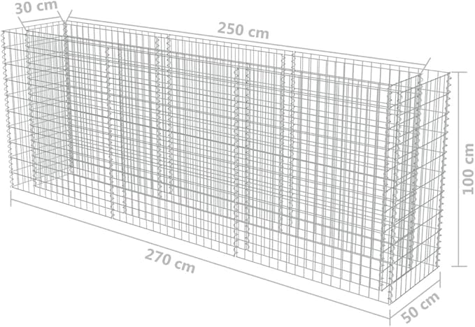 Outdoor Garden Gabion Basket Planter Raised Vegetable BedSteel Garden Decoration Raised Bed Galvanised Steel 106.3x19.7x39.4
