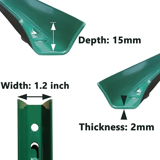 ARIFARO Fence Posts 4 Feet Sturdy Duty Metal Fence Post Pack of 16 No Dig Garden U Post for Wire Fencing Steel Post for Yard Outdoor Wire