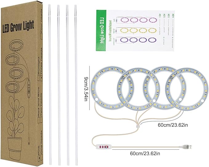 Yosoo LED Plant Grow Light 4 Head Design Full Spectrum Plant Lamp with Timer for Indoor Plants and Vegetables (1)